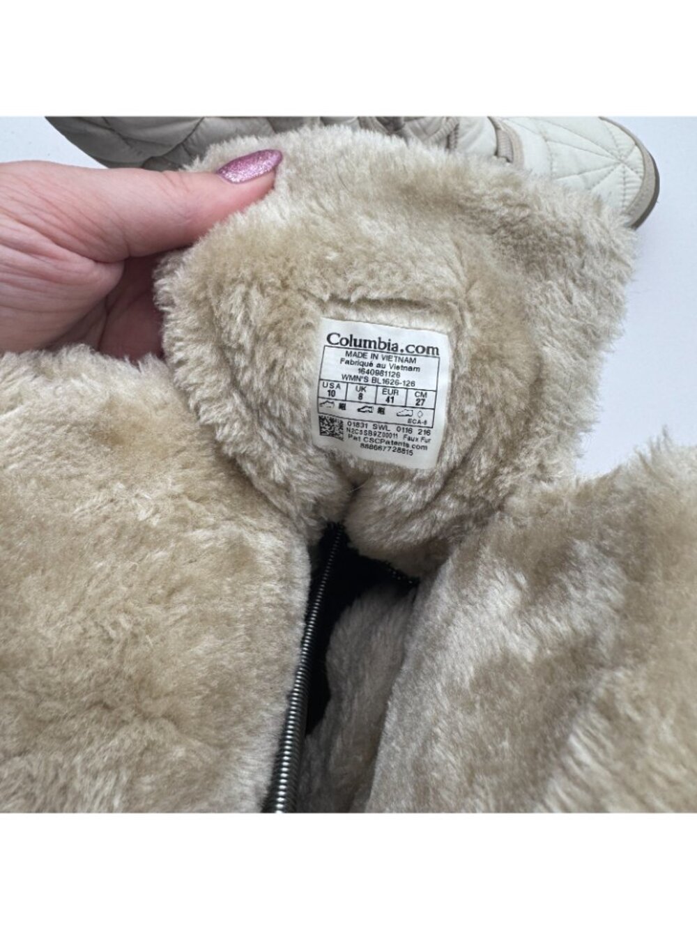 Columbia Minx Mid II Size 10 Sea Salt/Stone Omni Heat Waterproof Winter Boots - Picture 8 of 10